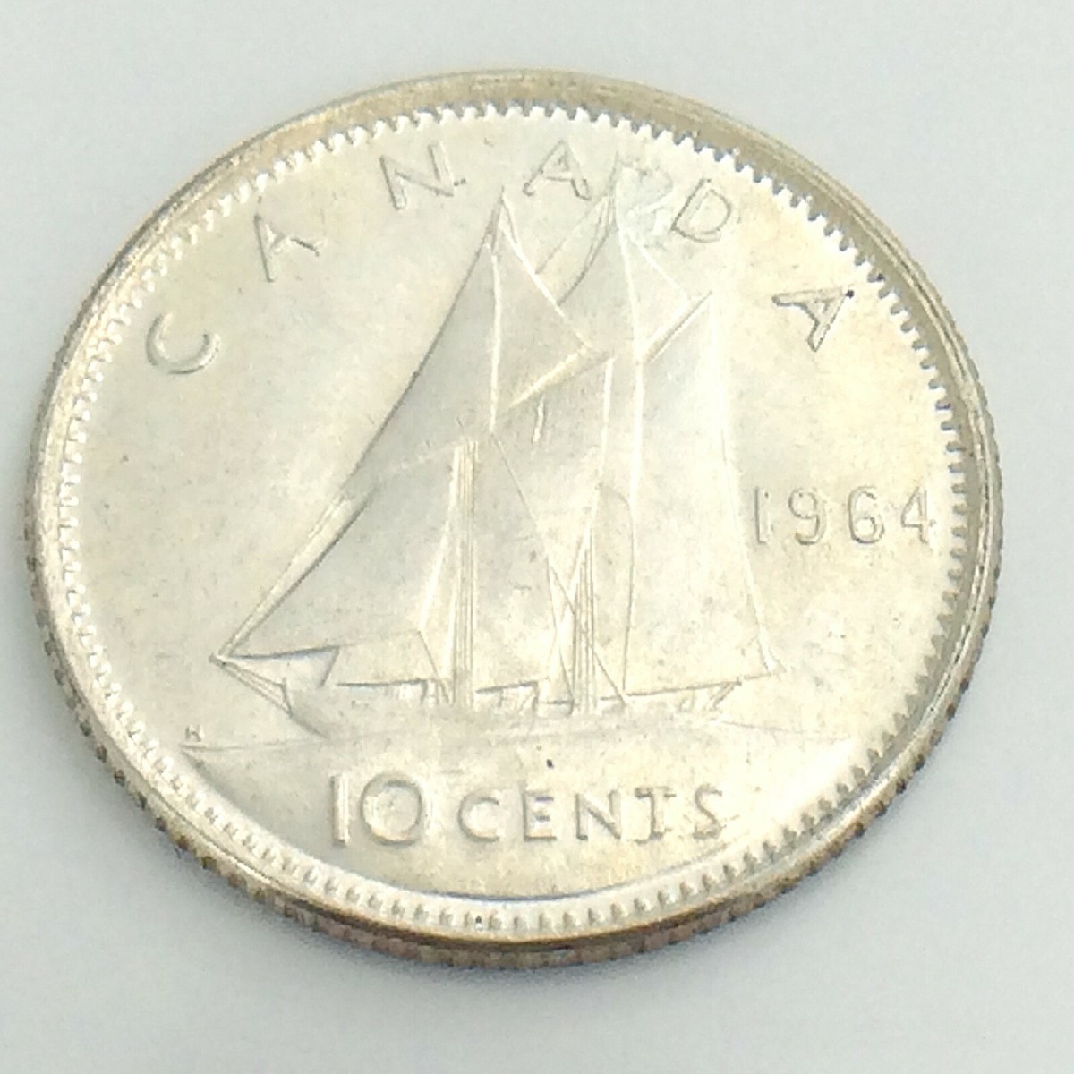 1964 Canada Ten 10 Cents Silver Dime Canadian Elizabeth II