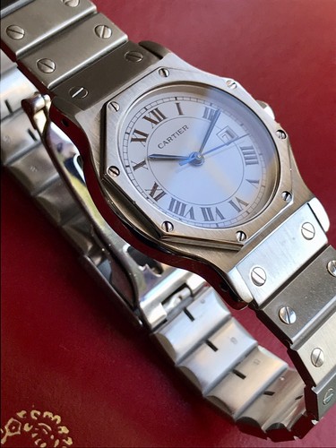 Ladies Genuine Cartier Santos Ronde 2965 Automatic 25 jewel Watch Serviced Boxed - Picture 12 of 14