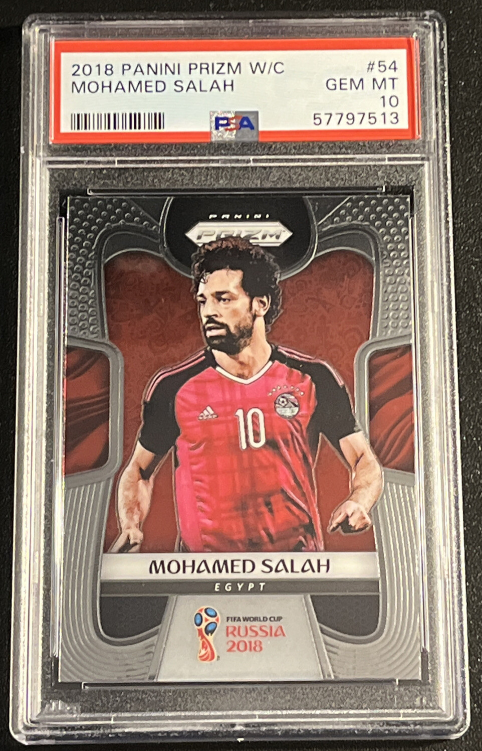 Mohamed Salah 2018 Panini Prizm World Cup #54 PSA 10 GEM MINT