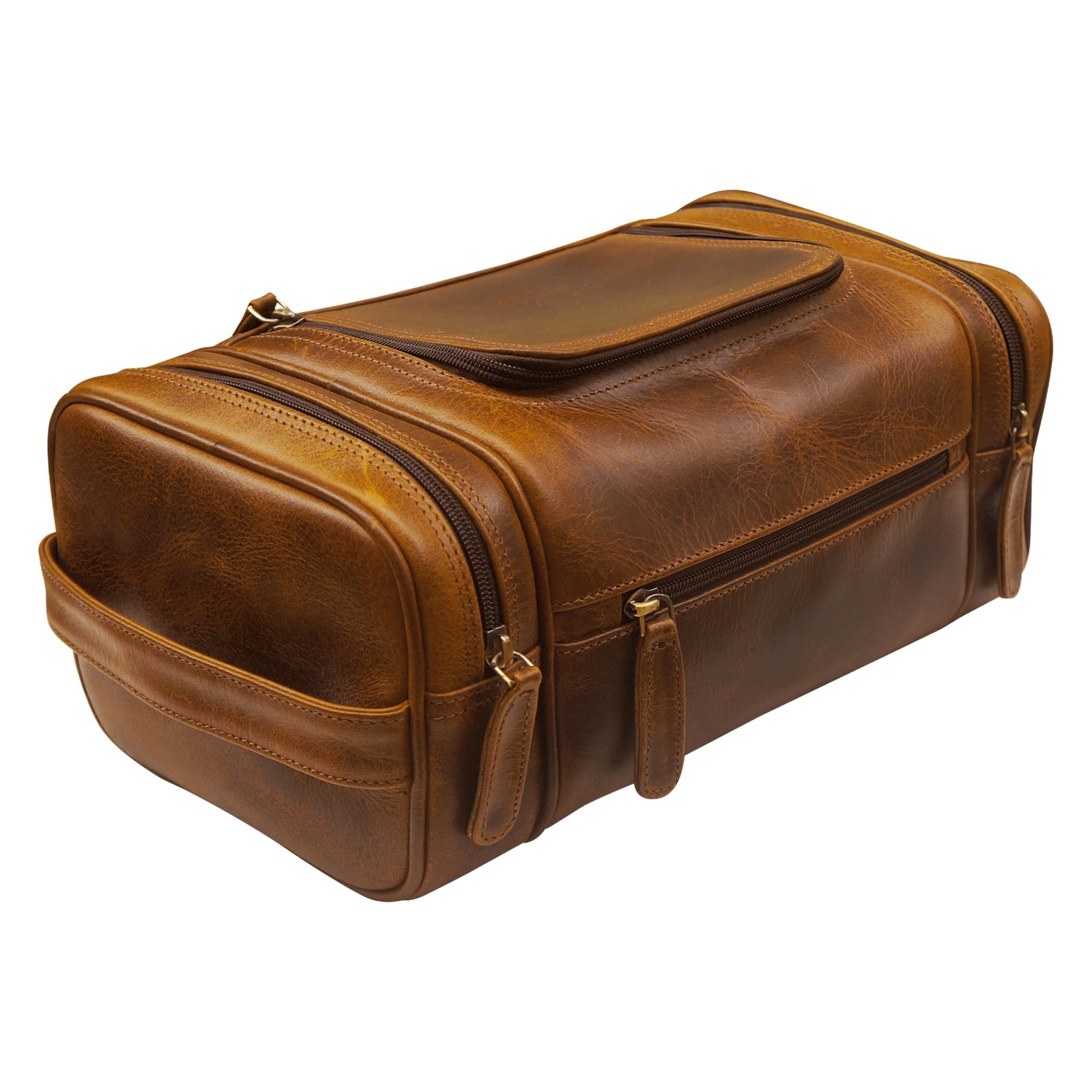 Leather Toiletry Bag For Men Women Dopp Kit Mens Hanging Toiletry Bag (PREMIU...
