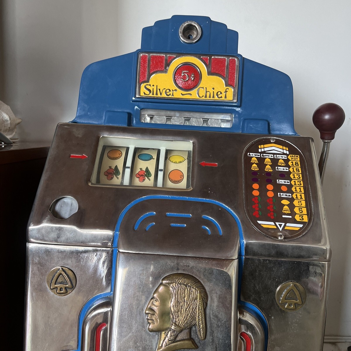 1930's Jennings Silver Chief 5 Cent Slot Machine | eBay