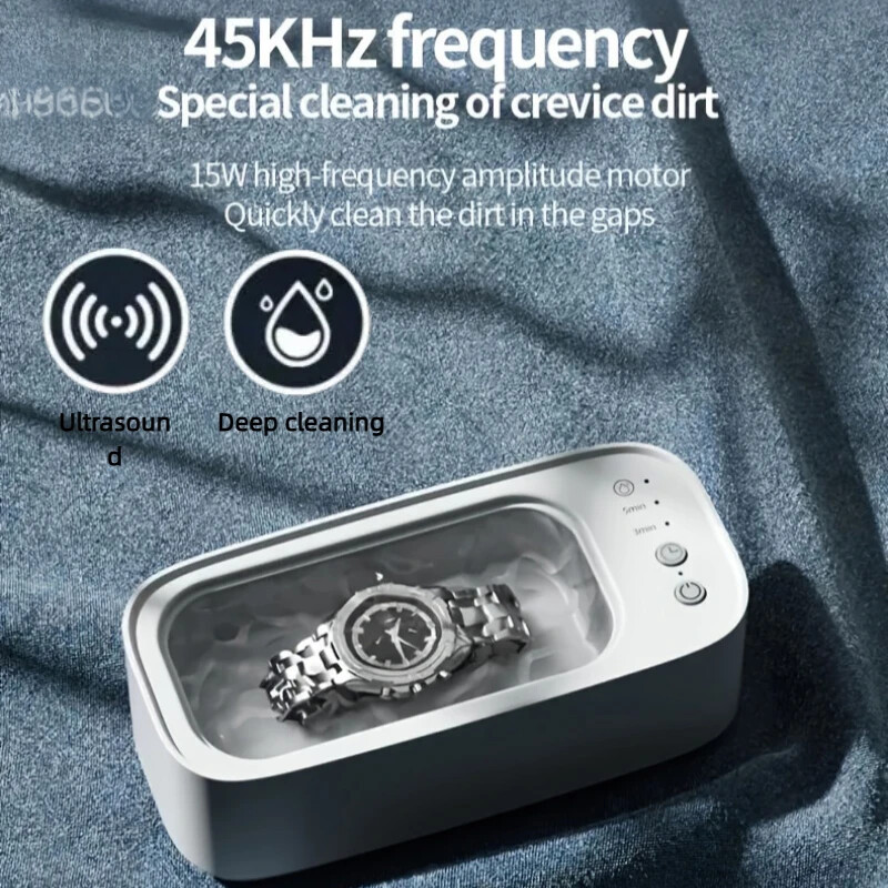 45KHz Ultrasonic Jewelry & Glasses Cleaner Portable Cleaning Machine New