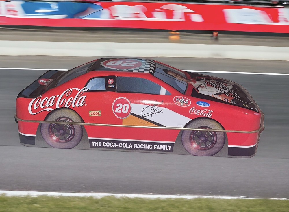 TONY STEWART #20 COCA COLA Racing NASCAR COLLECTIBLE CANDY TIN RACE CAR