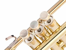 Selmer Paris Trumpet Custom Finger Buttons w.Natural stone White Nacre. KGUBrass