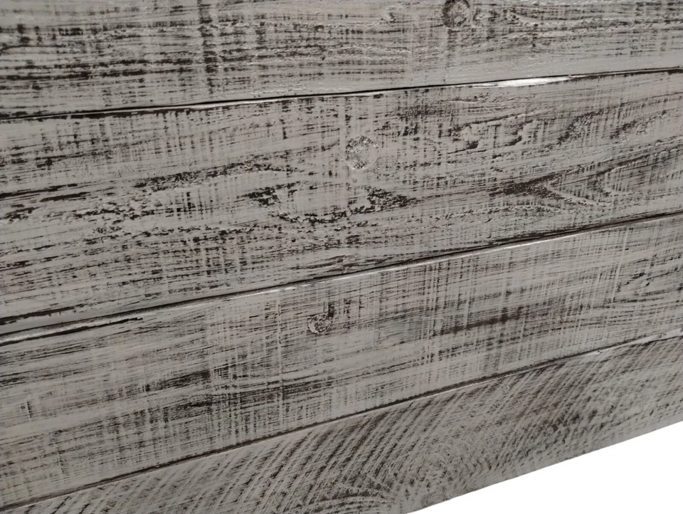 Cabecero Completo Clásico Gris Envejecido Hecho a Mano de Madera Maciza Hecho en EE. UU. HBFCY Foto 3 de 4