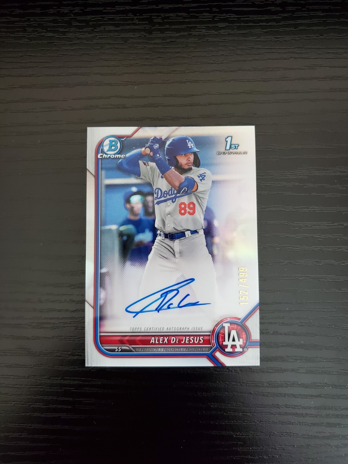 Alex De Jesus - 2022 Bowman Chrome 1st Prospect Autograph - REFRACTOR AUTO /499