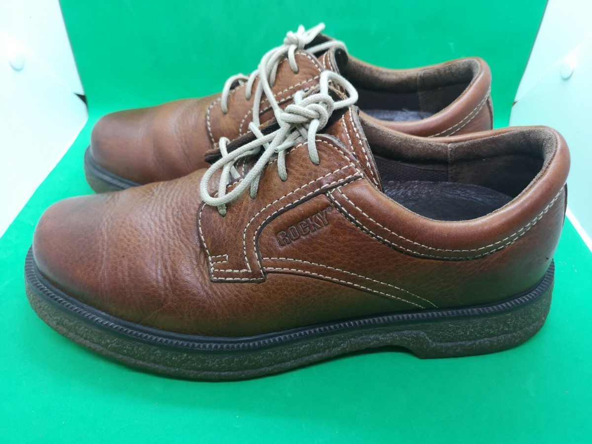 Rocky Shoes & Boots Men\'s Brown Leather Oxford Work Oil Resistant Siz 8.5M Rockport | Men main image 2