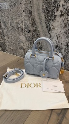 Christian Dior Groove 20 Bag Cloud Blue Cannage Leather - FULL SET