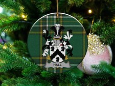 Hall Surname Irish Coat Of Arms Ceramic Ornament