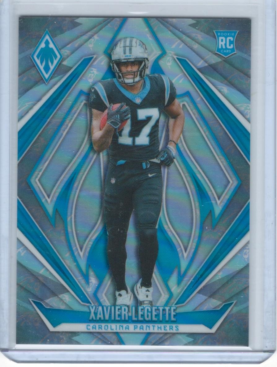 Xavier Legette 2024 Panini Phoenix #249 Team Logos SN,RC Carolina Panthers #/299