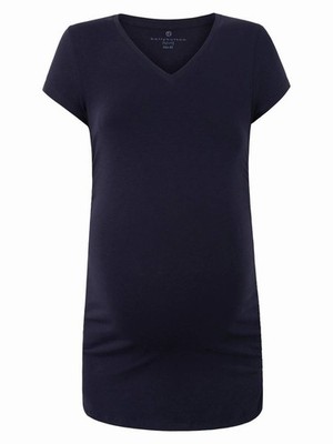 Marineblaues Umstands-T-Shirt Bellybutton für Damen