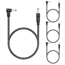 4Pcs DC Male to Male Extension Cord 1.6FT, 18AWG 90 Degree DC 5.5mm x 2.1mm 1...