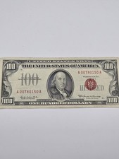 1966A $100 One Hundred Dollar Red Seal United States Note FR#1551 A00780150A