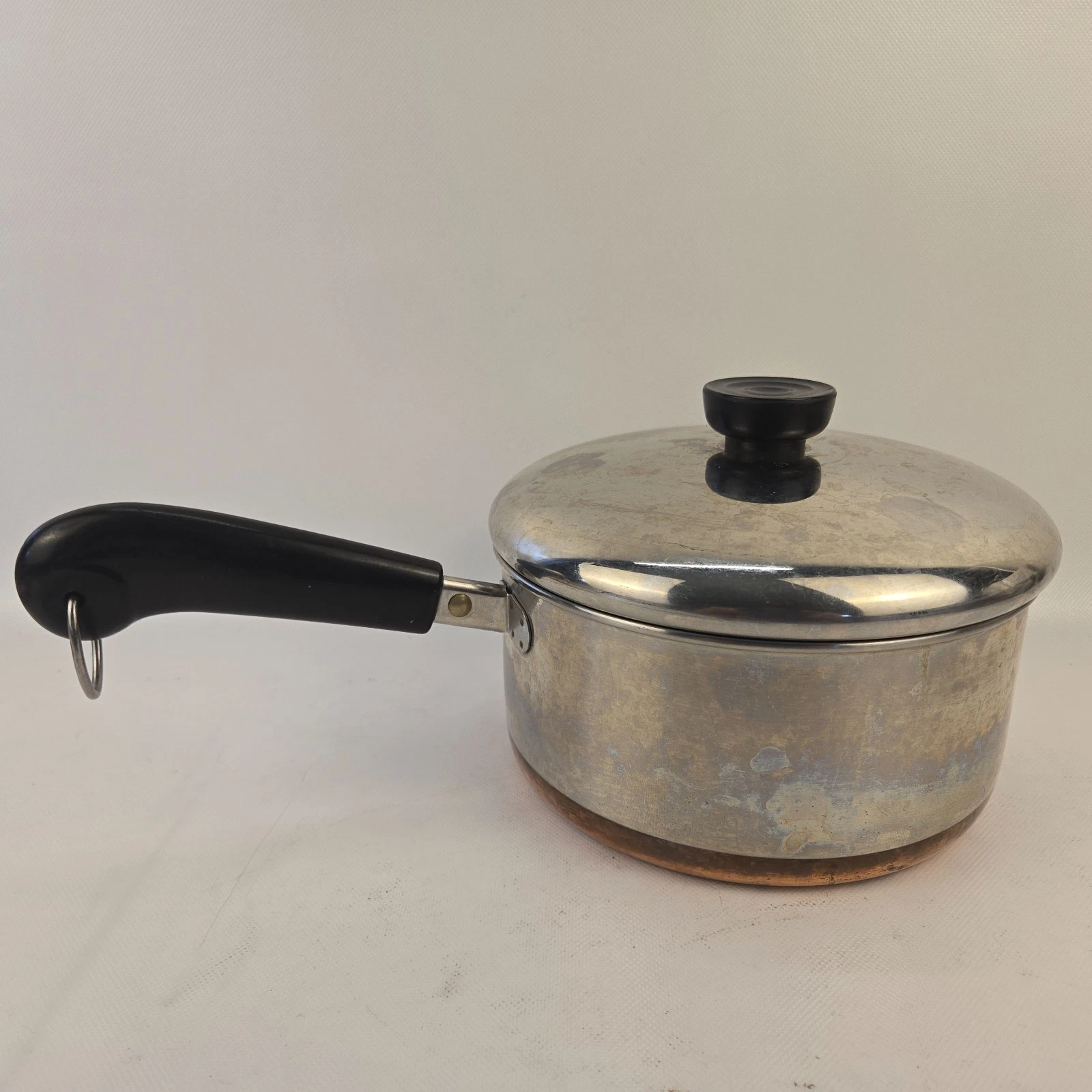 Vintage Revere Ware 2 Qt Copper Bottom Saucepan Pot With Lid USA