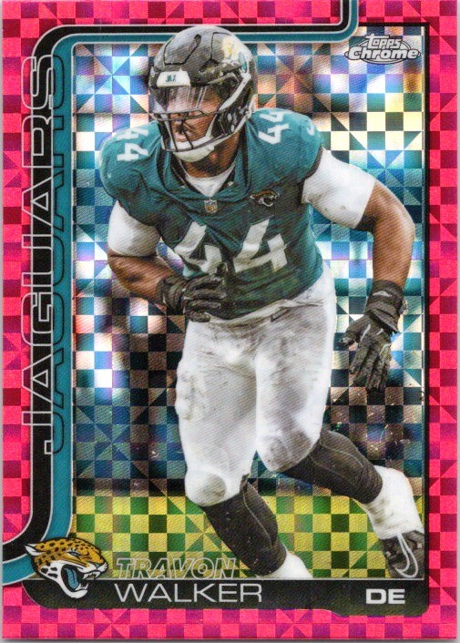 2025 Topps Chrome #141 Travon Walker Hot Pink X-Fractor