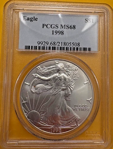 1998 American Eagle Silver $1 - Certified PCGS MS 68