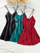 Negligee Nachthemd Reizwäsche XL superschön  Spaghettiträger grün Satin sexy