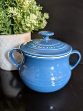 Le Creuset Zuppiera in Gres con Coperchio Blu Mini Casseruola con Coperchio 0,9L