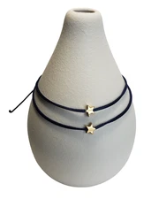 SET of 2 LUCKY STAR CLASSY STRING BRACELETS Friendship Love Tibetan