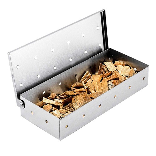 GIONAR Stainless Steel BBQ Smoker Box - Gas, Electric, Charcoal -