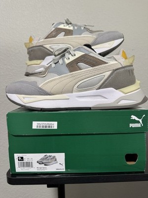 PUMA Mirage Sport Men's Sneakers Gray Beige White Mesh Suede 380696-01