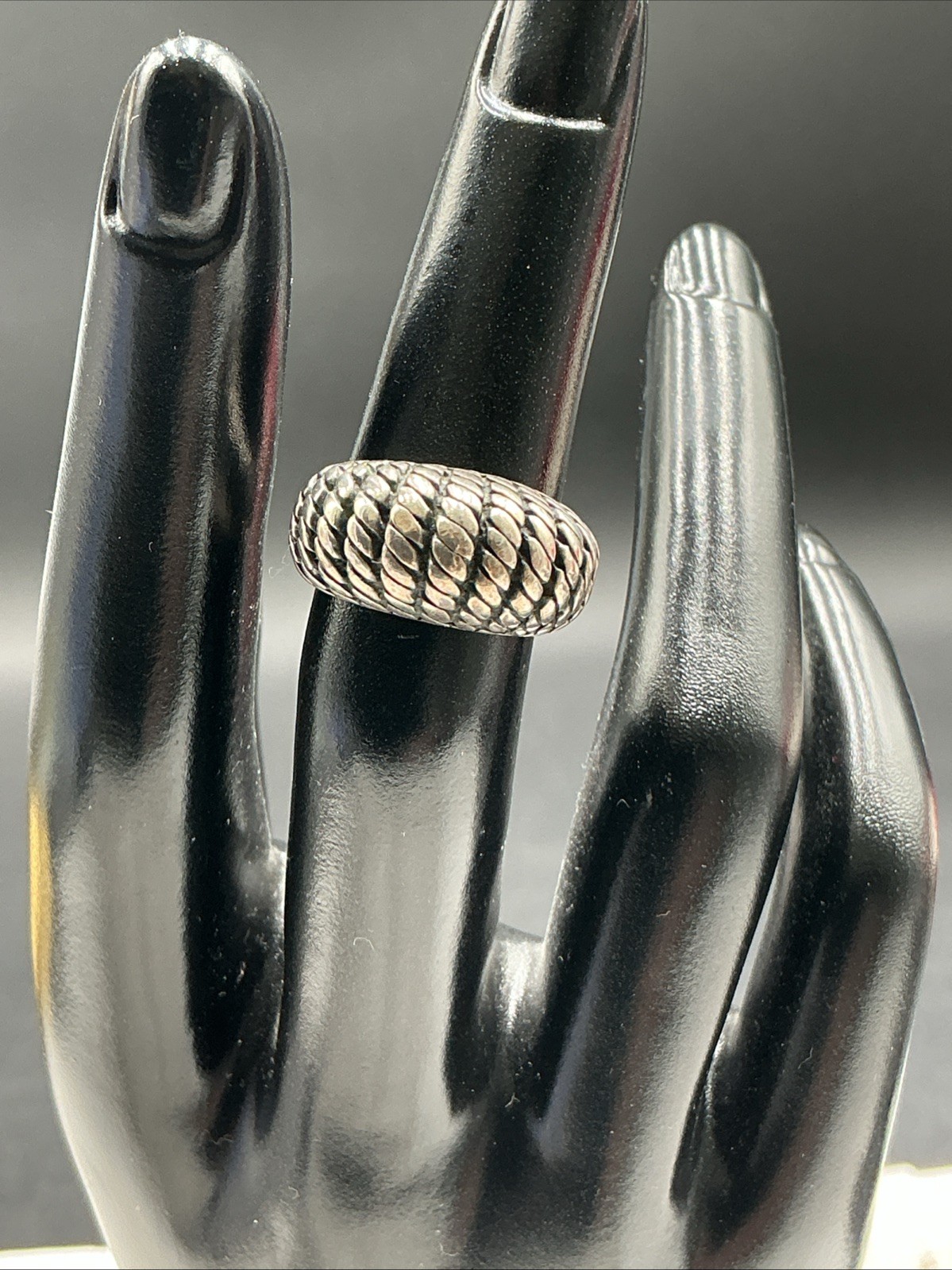 Vintage Sterling Silver Braided Dome Statement Ring Size 5