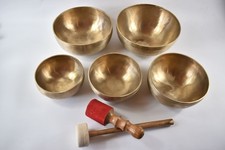 Singing Bowls Set of 5 - Matt - 6.2kg - Sound Therapy & Meditation Sound Massage