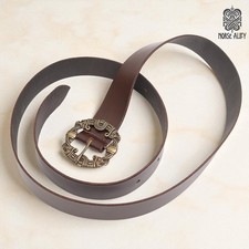Norse Alley The Drakkar Belt – Viking-Inspired Leather Belt with Dragon Buckle