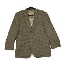 Jos. A. Bank Camel Hair Sport Coat Men's 46R Brindle Houndstooth 3 Btn. Vented