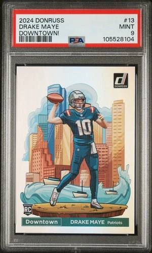2024 Panini Donruss - Downtown! Drake Maye #13 (RC) PSA 9