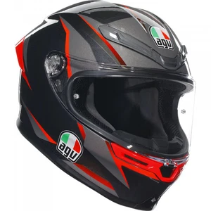 Agv K6 S Full Face Motorcycle Motorbike Helmet - Slashcut Black / Grey / Red