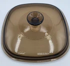 VTG Pyrex A-9-C Borosilicate Glass Lid Amber 8" Square Corning Ware Casserole A9
