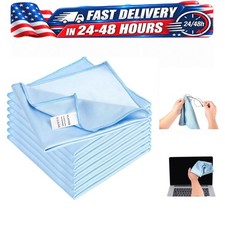 KLNYOO Microfiber Glass Cleaning Cloths, Lint Free Streak Free, 16x16 Inch, 8