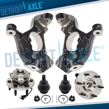 6pc 4WD Front Knuckles Wheel Hubs Lower Ball Joints for Avalanche Escalade Tahoe