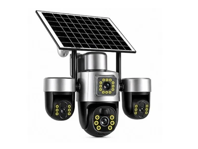TELECAMERA WI-FI PTZ CON PANNELLO SOLARE 3 LENTI 12MP DA ESTERNO CON VISIONE NOT - Immagine 1 di 4