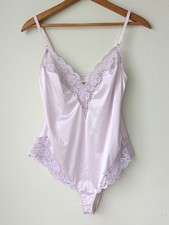 vtg Chantilly by Maidenform lilac pruple nylon  lace bodysuit lingerie teddy