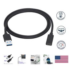 USB 3.0 Type A Male to C Female Adapter - 3ft Fast Sync Cable