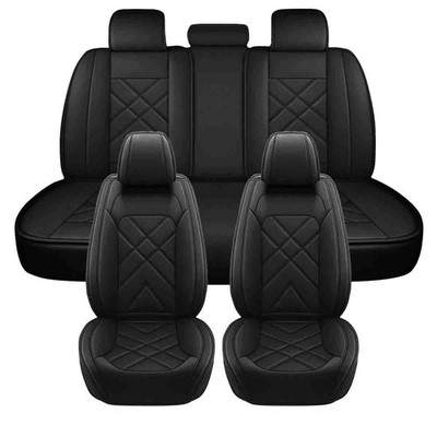For Volvo XC90 2003-2024 PU Leather Car 5 Seat Covers Front & Rear Cushion Pad