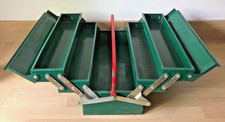 Vintage Metal Cantilever Toolbox 5 Tray Folding Tool Box 18 Inch Steel