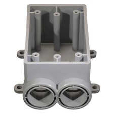 CANTEX 5133543 Weatherproof Box,2Inlet,1 in Hub,PVC 4FYX6