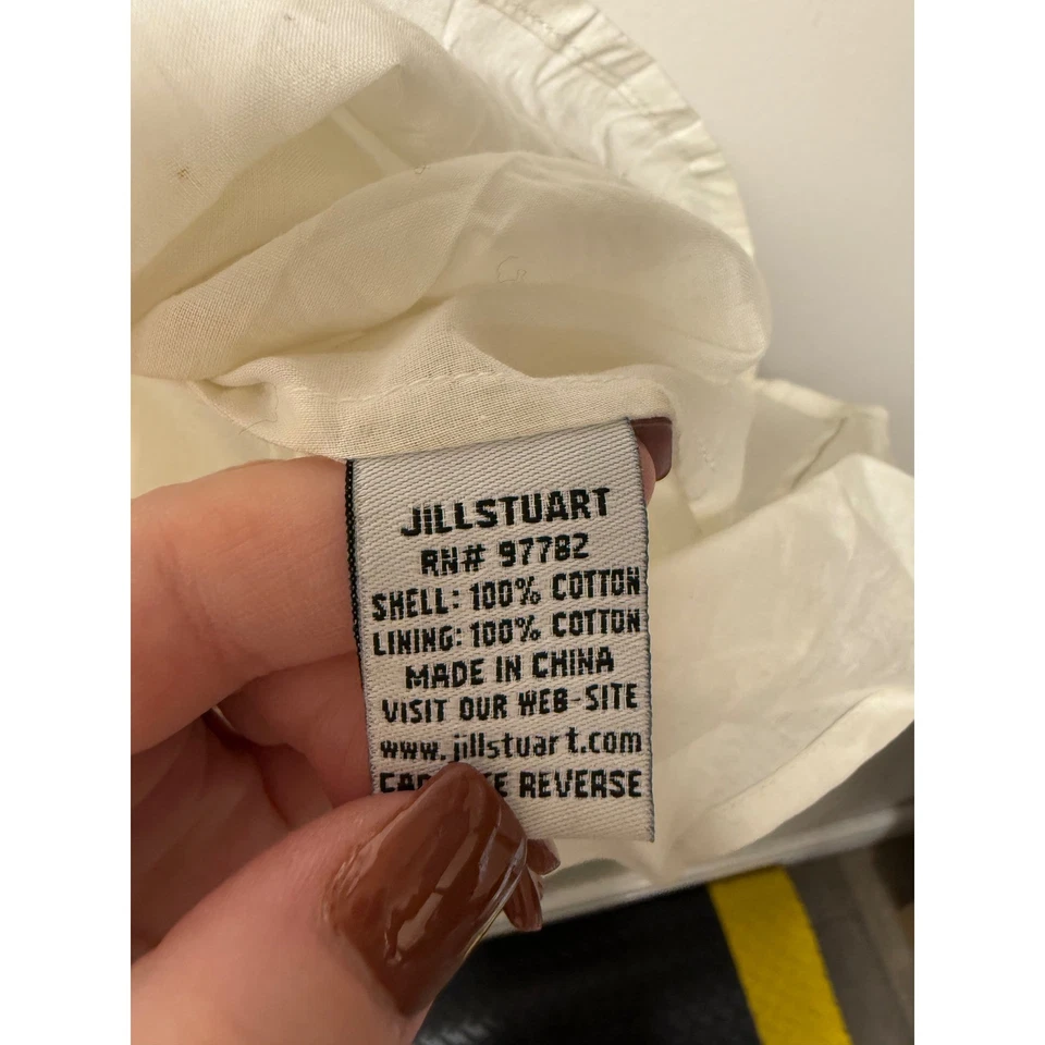 Vestido midi de algodão branco Jill Stuart alça espaguete tamanho 2 - Imagem 4 de 4