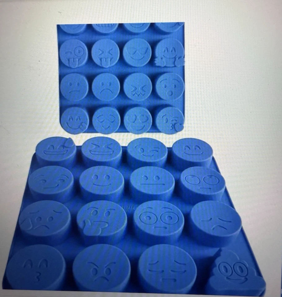Moldes emoji de silicona tamaño jumbo - Juego de 2 cavidades de 32 por PennyCo Kitchen Foto 3 de 4