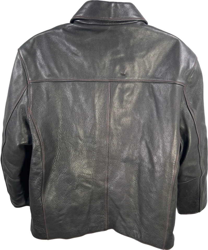 Marc New York Men’s Black Leather Full Zip Quilted Lined Jacket - XXL - Image 2 of 4