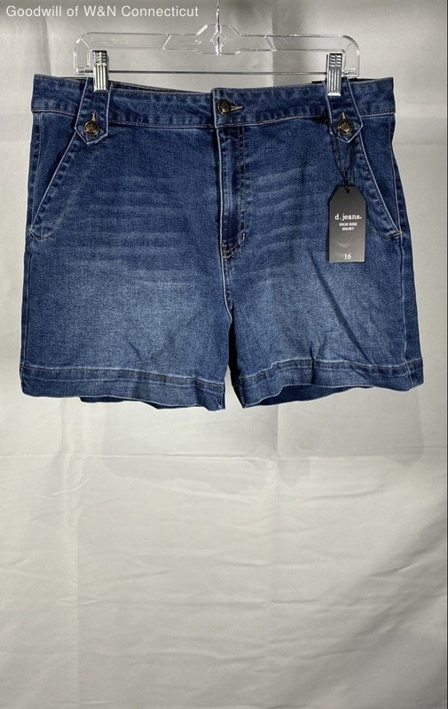 d.jeans Women's Blue High Rise Denim Shorts Stretch NWT Sz 16