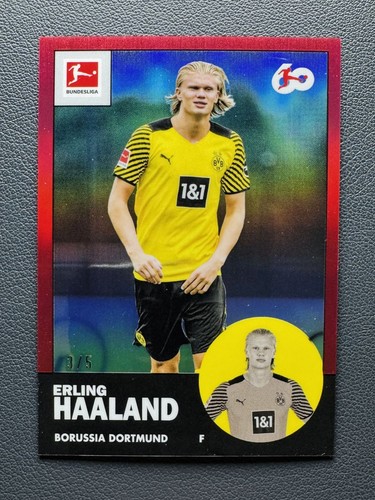 2023-24 Topps Chrome Bundesliga Erling Haaland 1963 Anniversary Red Refractor /5