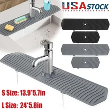 1/2pcs Kitchen Faucet Sink Guard Silicone Drain Pad Water Catcher Tray Slip Mat
