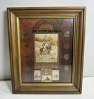 Framed Indian Head Pennies Buffalo Nickels Steel Pennies American Indian & Stamp