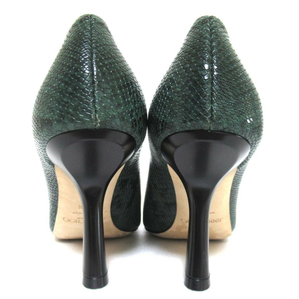 Jimmy Choo Python Embossed Square Toe Pumps Green… - image 3