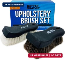 Upholstery Brush Set, Carpet and Car Cleaning Brushes, Horsehair Detailing Brush