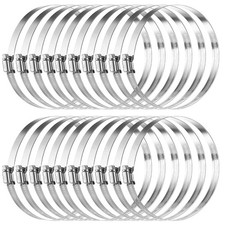 20 Pcs 6 Inch Hose Clamp Stainless Steel Worm Gear Adjustable 67 Inch Duct Pipe